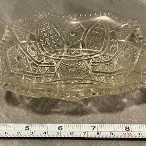 Vintage Glass Dish Trinket Bowl Rectangle Candy