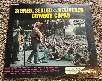 Vintage Cowboy Copas firmado, sellado y entregado álbum de discos de vinilo RARE