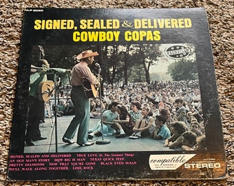 Album in vinile vintage firmato, sigillato e consegnato dai Cowboy Copas, RARO