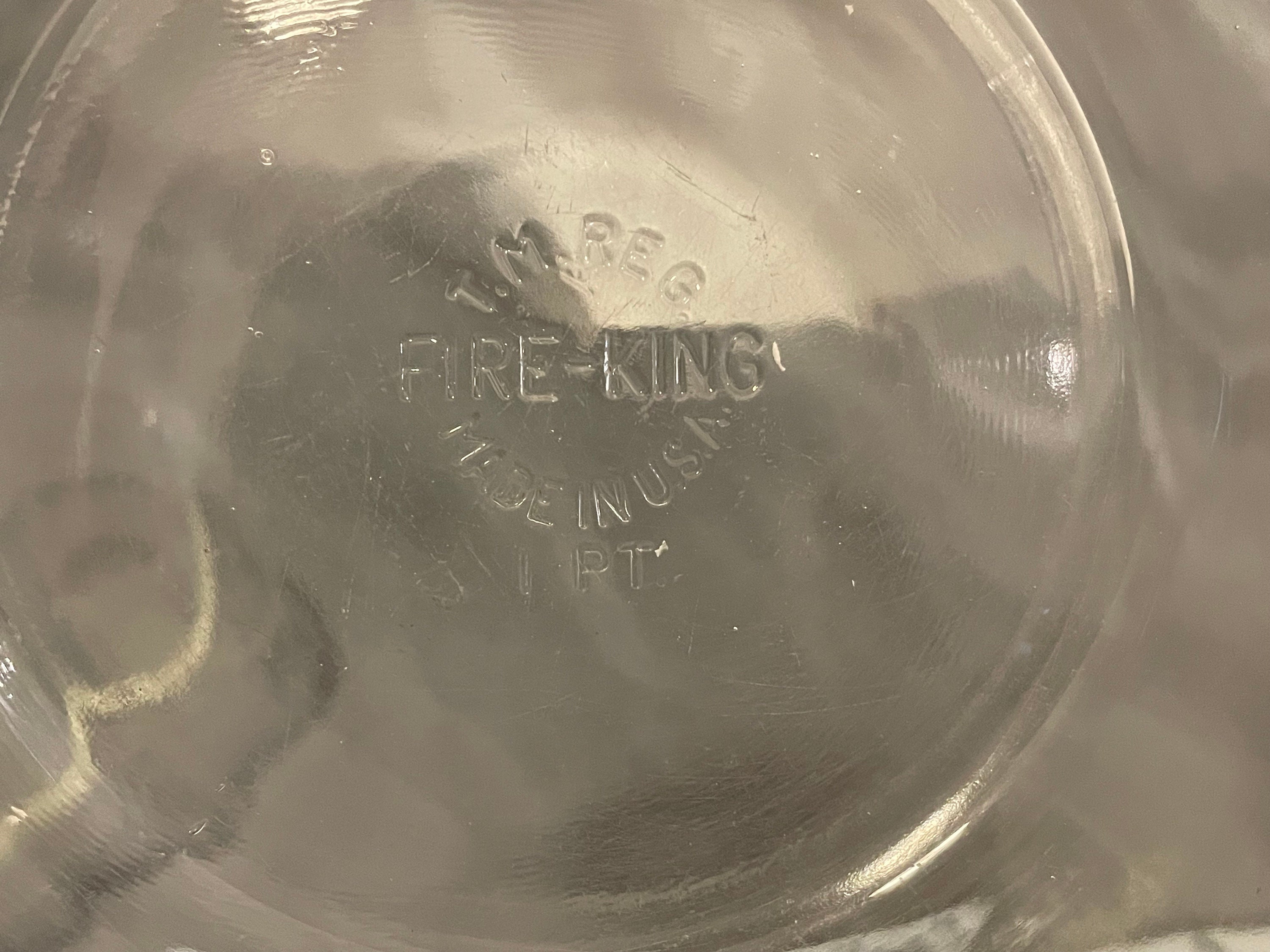 2 Vintage Fire King Clear Glass Bowls W/handles No Lids 1 Pint USA Etsy