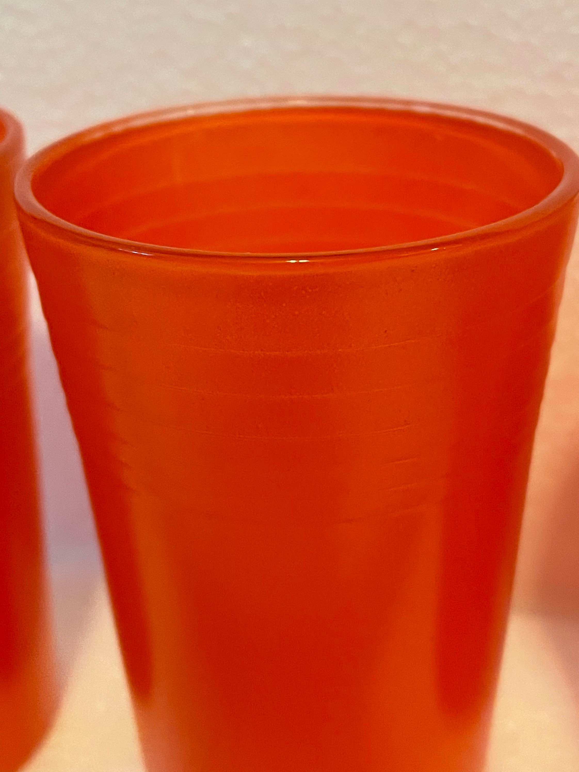 4 Vintage Glass Orange Juice Cups Holds 4oz Each Etsy
