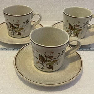 3 Vintage Royal Doulton Wild Cherry Cup & Saucer Sets 1038 Lambreth England