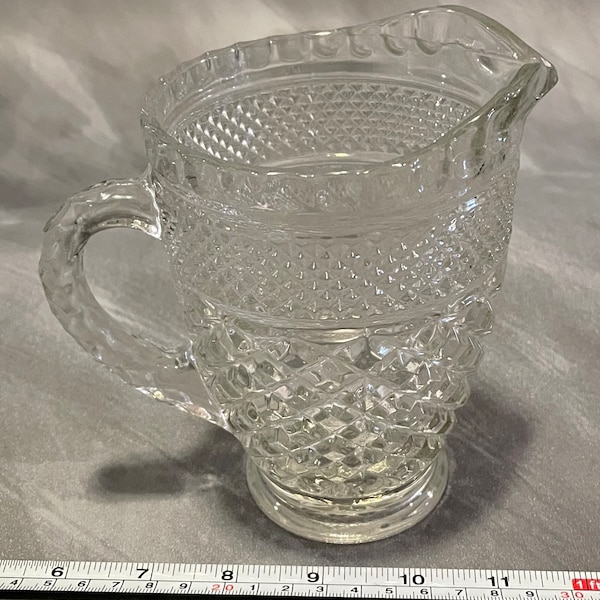 Vintage Anchor Hocking Wexford Small Clear Glass Pitcher