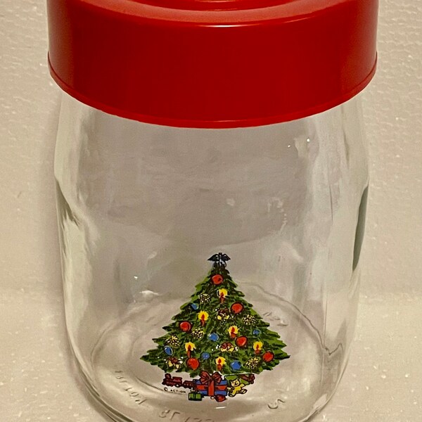 Glass Christmas Tree Jar Etsy
