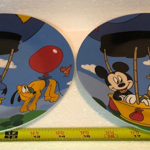 2 Disney Mickey Mouse Ceramic Plates Donald Pluto