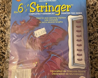 2 New Vintage Beistle 6.5’ Stringer Bat Halloween Decoration NOS 1998