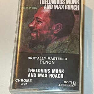 Vintage Thelonius Monk and Max Roach Cassette Tape 1985 European Tour RARE