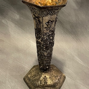 Vintage Antique Dutch Plate Trumpet Vase Scenes Decorative