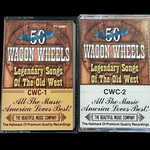 Vintage 50 Wagon Wheels 2 Cassette Tapes 1992 Old West Music