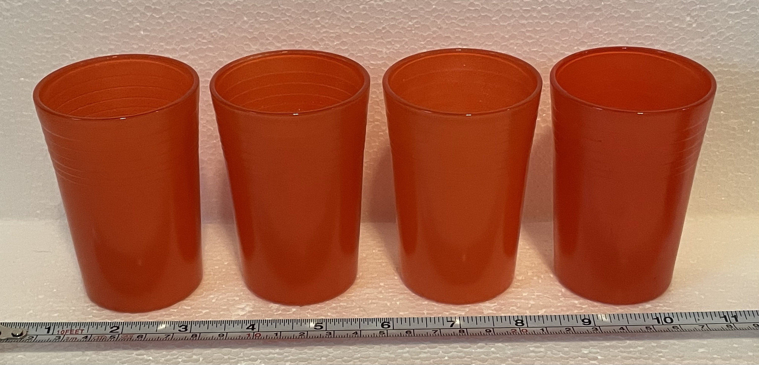 4 Vintage Glass Orange Juice Cups Holds 4oz Each Etsy