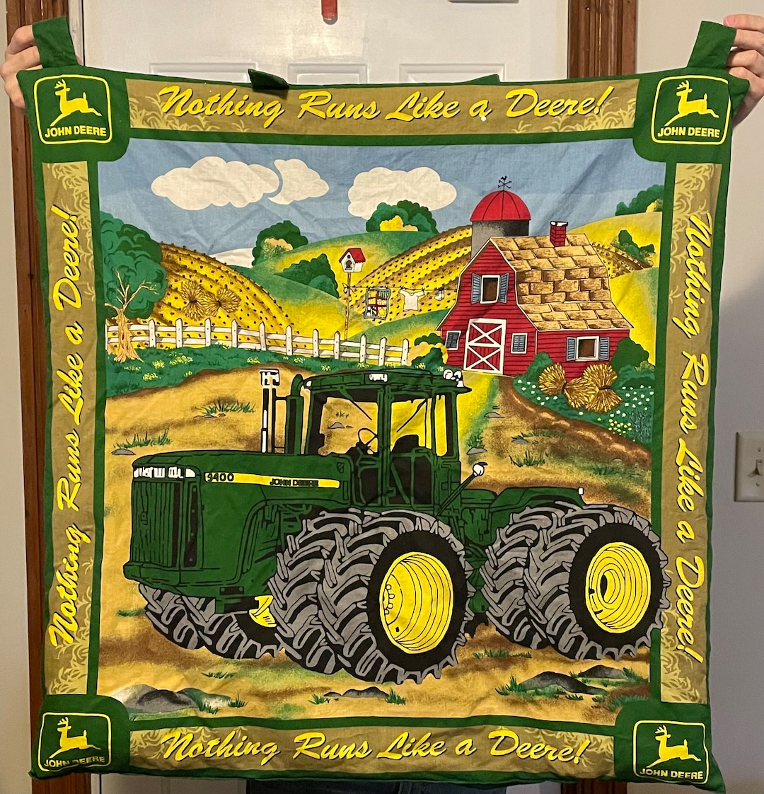 Vintage Handmade John Deere Wall Decor or Curtain Tractor Etsy