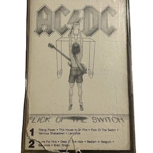 Vintage AC/DC Flick of The Switch Cassette Tape 1983