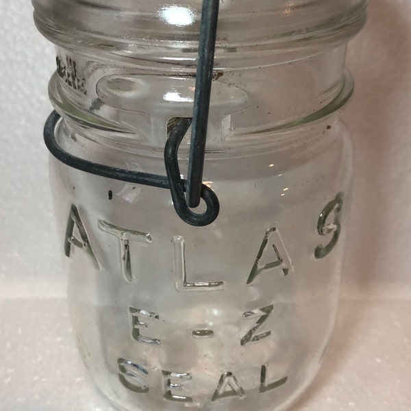 Vintage Hazel Atlas E-Z Seal Glass Jar w/Lid