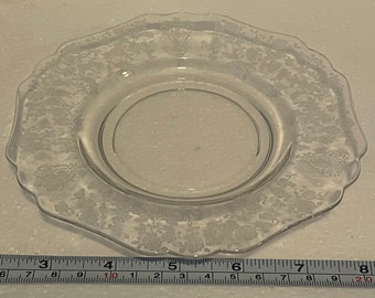 Cambridge Rose Point Bread Plate: Etched Crystal Glassware, 6 Inch