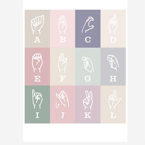 Printable ASL alphabet flashcards | Etsy