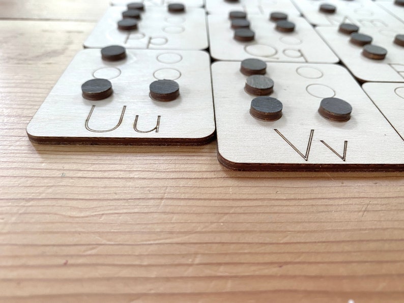 Wooden Braille Alphabet Tiles Etsy
