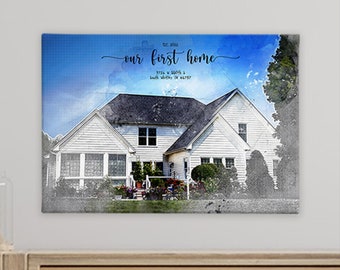 First House Gift | Moving Away Gift | House Painting From Photo | Housewarming gift | Realtor Custom House Sign