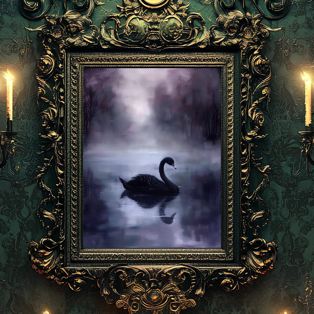 Black Swan Giclée Print: Vintage Gothic Wall Art (digital Download