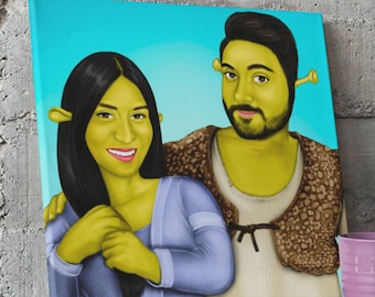 Green Monster Family Portrait - Hd digital file that you can print wherever you want