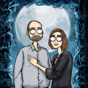 Tim Burton stijl Portret - Grove Street Art door Carla - Nightmare Portrait voor Kerstmis
