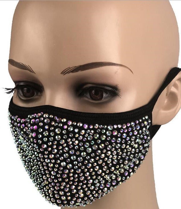 Rhinestone Mask Multicolor stone Fancy Face Mask Womens Etsy
