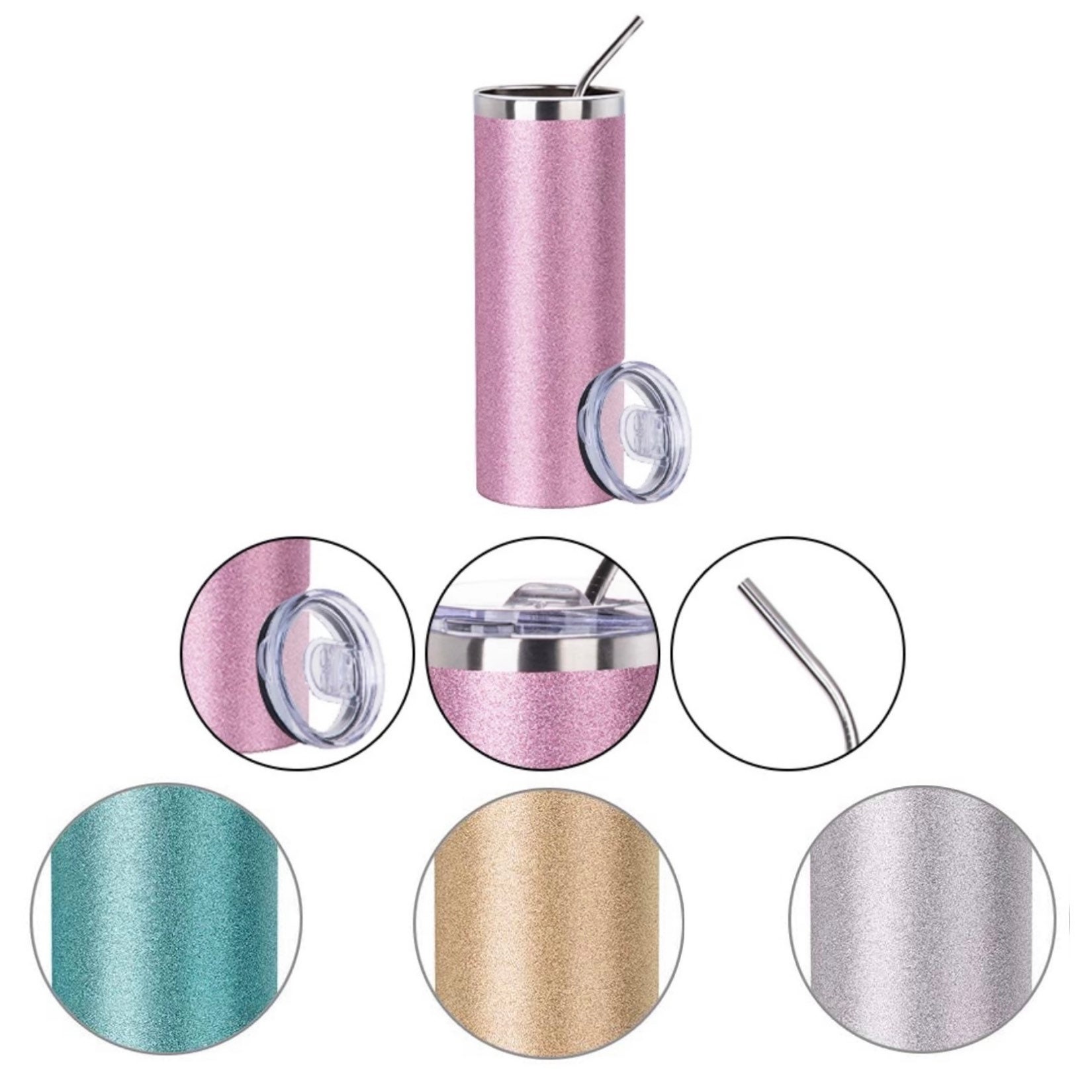 4 pack 20 oz Skinny Glitter Sublimation Tumbler Blanks Etsy