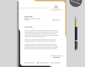 Letterhead Template Word Editable, Letterhead Template Business, Letterhead Design, Professional Letterhead, Business Letterhead, Printable