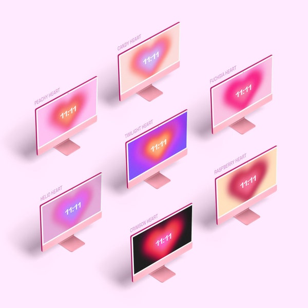 Aura Heart Clock Screensaver – Aura Hearts Pack (7-Pack) für Mac