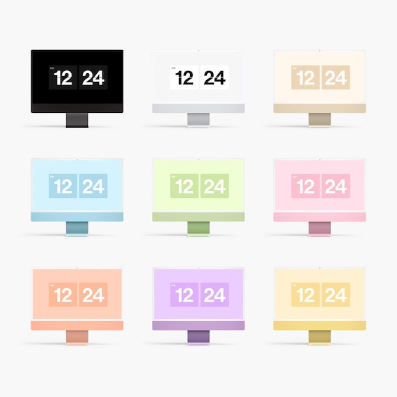 Flix Clock Screensaver 9 Color Themes Aesthetic Flip Clock for Mac