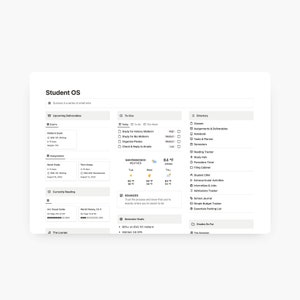 Student OS Notion Template | All-in-one Dashboard | Assignment Tracker ...