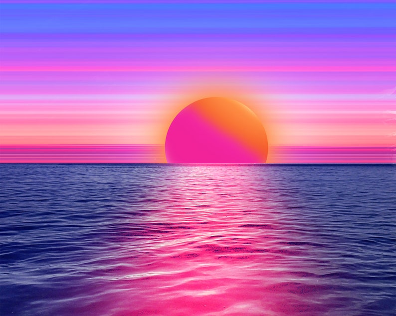 Psychedelic Sunset Art Colorful Sunset Art Printable | Etsy