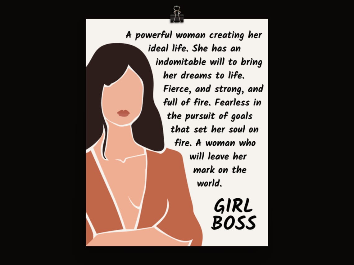Girl Boss Definition Print Home Office Prints Office Art Inspirational