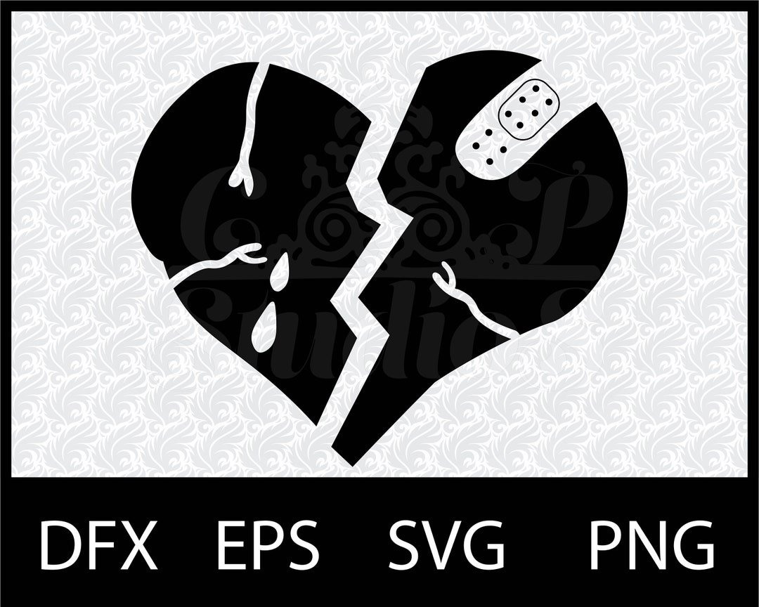 Broken Heart Svg Heart Break Svg Png Break up Svg - Etsy