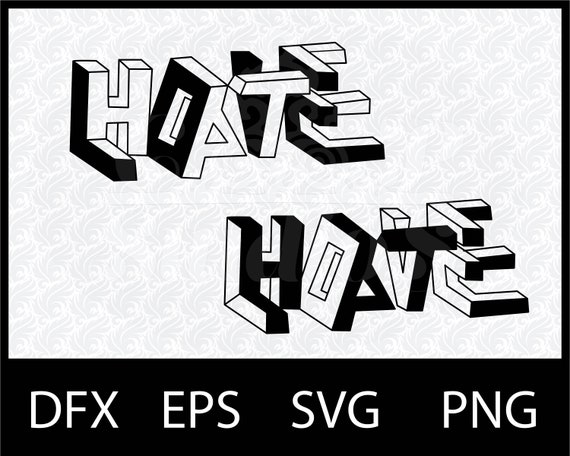 Love Svg Hate Digital Download Valentine Svg | Etsy