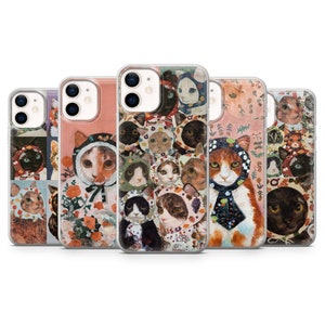 Cat babushkas Designs Cover for iPhone 15, 14, 13, 12, 11, SE, XR, XS, 8, Pixel 8 Pro, 7A, 7, 6, Samsung S23, S22, S21, A54, A14