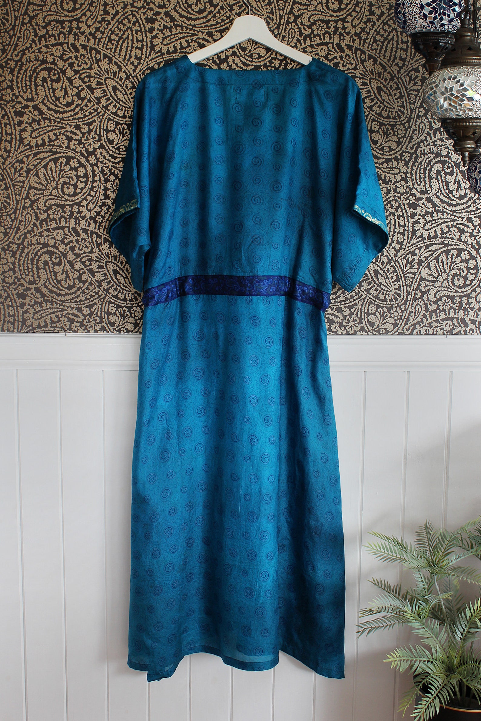 Blue Silk Dress Recycled Dress Silk Dress Upcycled Dress - Etsy UK