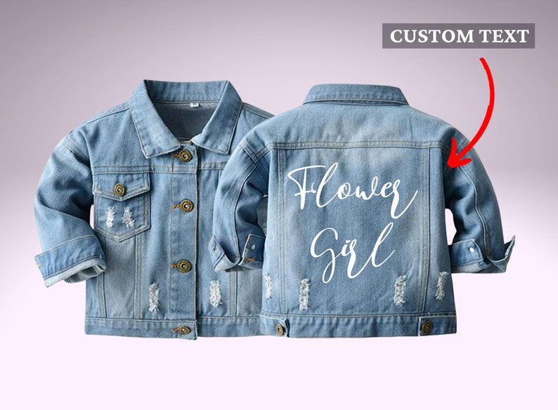 Personalized Flower Girl Jean Jacket Bridal Party Jean Etsy