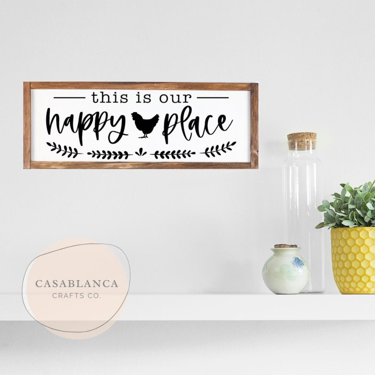 This is Our Happy Place Frame Wood Sign Farmhouse Sign Etsy