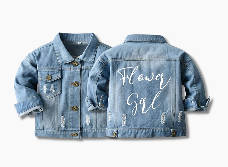 Personalized Flower Girl Jean Jacket Bridal Party Jean Etsy