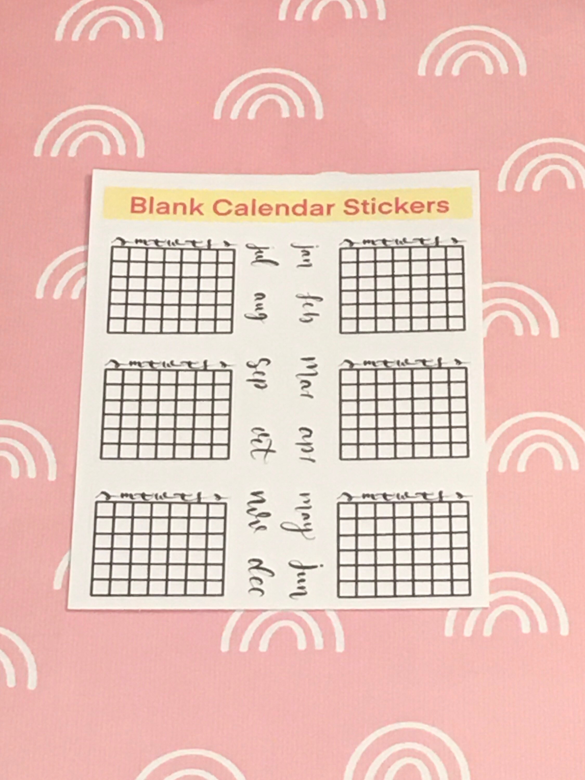 Blank Calendar Stickers Etsy