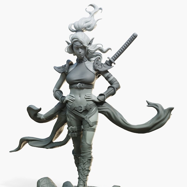 Lyra | Female fantasy miniature Elf Warrior Fighter Succubus Sexy pin up miniature 3d resin print | 40mm - 75mm | by Female Miniatures