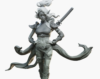 Lyra | Female fantasy miniature Elf Warrior Fighter Succubus Sexy pin up miniature 3d resin print | 40mm - 75mm | by Female Miniatures