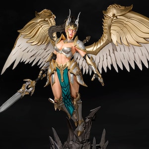 skora | Weibliche Walküre Pin-up Miniatur 3D Harz Sammler Figur | 40mm / 75mm | von LD3DArt