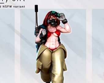 Krenzia, militaire | Miniature pin up femme soldat tireur d'élite | 32 mm / 75 mm | de Gaz Minis