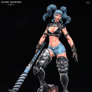 Angela | LD3Dart | Sci-fi miniature female pinup miniature 3d resin print | 80mm / 250mm