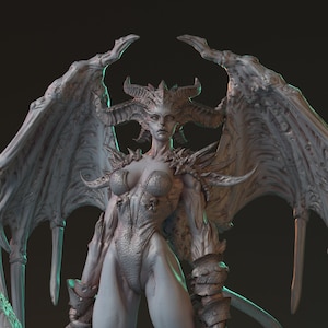Manakane Aytress / Miniatura de fantasía femenina DnD Demoness, guerrera, modelo impreso en resina 3D / 32 mm - 75 mm - 150 mm / por HardWitch Games