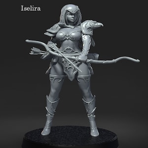 Iselira & Keira | DnD Female Human Archer Miniatures | 40mm / 75mm / 100mm | by RNEstudio