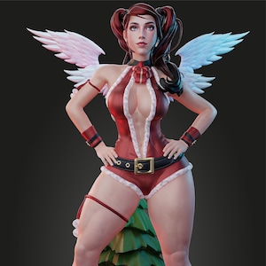 Carol Seraphim / Modelo pin-up femenino en miniatura de fantasía sin pintar / 32 mm / 75 mm / por AMCM Studios