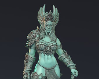 Markin | Female Fantasy miniature DnD 3d Resin printed model Pin up miniature warrior fighter | 32mm - 75mm | by HardWitch Games
