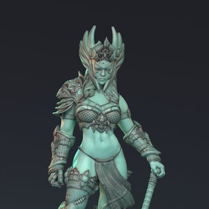 Markin / Miniatura fantasy femminile DnD modello stampato in resina 3D Pin up miniatura guerriera combattente / 32 mm - 75 mm / di HardWitch Games